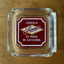 ~Vintage CERVEZA SUPERIOR Mexican BEER Advertising Glass ASHTRAY~ACL~Brewery~Ale picture