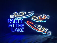 Party At The Lake Neon Sign Custom For Party Gift Bar Room Glass Artwork 24x20 picture