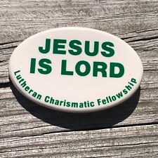 Vtg JESUS IS LORD Lutheran Charismatic Fellowship Badge Button Pin Pinback Q2 picture