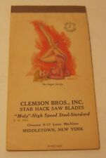 1949 CLEMSON BROS Middletown NY February PIN-UP Pocket Calendar Missing 1 Page picture