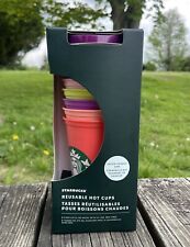 Brand New In Box Starbucks Reusable Hot Cups 6 Pack With Color Change Lids picture
