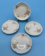 4 Charles Ahrenfeldt Limoges Depose Floral Butter Pats  3 1/8” Pink Roses picture