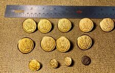 Vintage WWI & WWII Military brass buttons Waterbury/D.Evans/Rex Products -Lot 13 picture