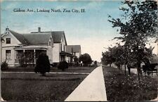 Postcard Zion City, Illinois; Gideon Avenue, Looking North 1920 De picture