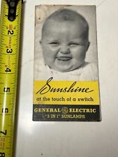 1935 GENERAL ELECTRIC 3 IN 1 SUNLAMPS SALES BROCHURE ADVERTISING picture