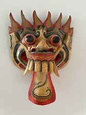 Balinese vintage authentic traditional ceremonial wood mask Rangda folk art picture