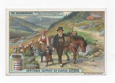 Chromo Liebig. In Scandinavia. Vachers driving cattle in the mountains picture
