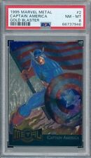 1995 Marvel Metal Gold Blaster #2 Captain America PSA 8 🔥RARE🔥 picture