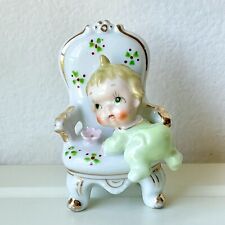 Vtg MCM Porcelain Figurine Baby Climbing Chair Japan Kitschy Collectibles 3.75