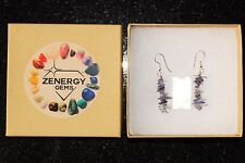 CHARGED Iolite Crystal Chip Earrings REIKI Energy ZENERGY GEMS™ picture