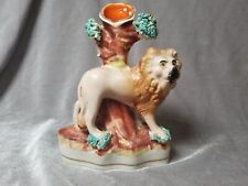 Antique 1860 Staffordshire Lion Figure Spill Vase Missing Branch See Pictures  picture