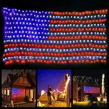 420 Leds American Flag Lights US Flag Net Light 4Th of July Patriotic Decoration picture