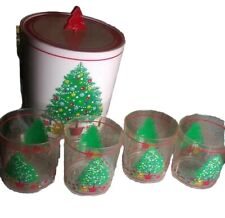Vintage 1987 Himark Christmas Tree Entertainment Set Ice Bucket Plastic Cups picture