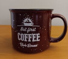 But First Coffee Bob Evans Farm Restaurant Ceramic Maroon Speckled Large Cup Mug picture