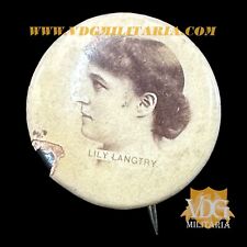 Victorian Era Actress Lily Langtry Sweet Caporal Cigarette 1896 Button #Y180 picture