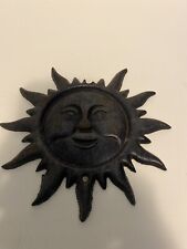 Vintage Rustic Cast Iron Sun Decor Approximately 7” Diameter picture
