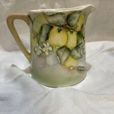Antique Hand Painted Porcelain Pitcher Lemons picture