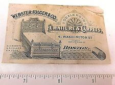 1860's-70's Steel Engraved Webster, Folger & Co. Boston Trade Card F49 picture