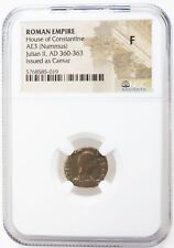 NGC F  FINE Roman AE of Julian II AD 360 -363 NGC - ISSUED AS CAESAR - BARE HEAD picture