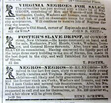 1852 NEW ORLEANS LOUISIANA newspaper w 4 ADS for AUCTION SALE of NEGR0 SLAVES picture