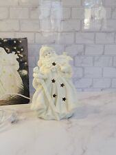 Holiday Kirkland's Ceramic Santa Nitelite Star Cutouts Glitter with Original Box picture