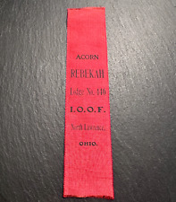 VINTAGE ACORN REBEKAH #446 IOOF NORTH LAWRENCE, OH RED RIBBON D45 picture