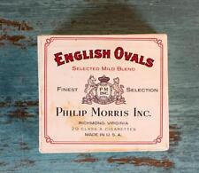 Vintage English Ovals Mild Blend Cigarettes Philip Morris Empty Box Made in USA picture