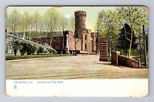 Reading PA-Pennsylvania, Entrance to City Park, Antique Vintage Postcard picture