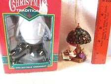 VTG 1995 Santa & Tiffany Look Lamp Christmas Ornament by Lustre Fame  picture