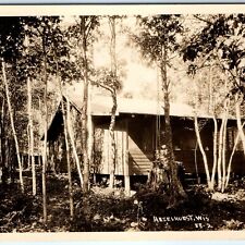 c1920s Hazelhurst, Wis House RPPC Forest Cottage Real Photo Postcard Mystery A98 picture