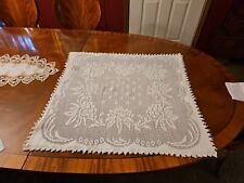 Antique White Crocheted Square Table Cover 30