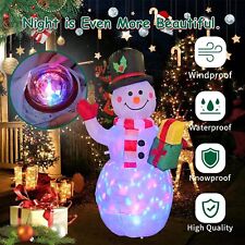 5ft Christmas Inflatables Snowman Outdoor Yard Rotating LED Blow Up Garden Decor picture