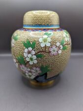 Vintage Chinese Cloisonne’ Ginger Jar, Floral Blossom And Bird picture