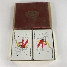 Vintage Redislip AAA Americana Playing Cards- 2 Decks in Velvet Slide Box picture