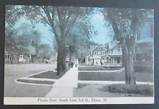 Peoria Avenue Dixon IL Unposted DB Postcard picture