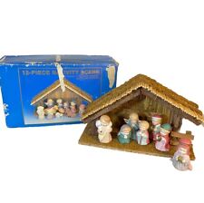 Vintage 12 Piece Nativity Scene Set Missing 4 Pieces Christmas Holiday Jesus picture
