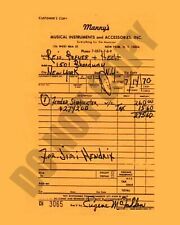 1970 Receipt Jimi Hendrix Mannys New York City Fender Stratocaster 8x10 Photo picture