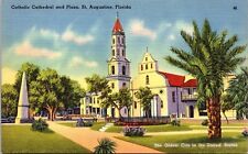 Roman Catholic Cathedral Church Plaza St Augustine Florida FL Crosses Postcard picture