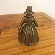 Vintage Oxidized Pilgrim Colonial  Lady Brass Bell Retro Dinner Bell School Bell picture