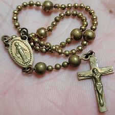 Vintage WW2 Nurses Military Pull Chain Rosary Religious Crucifix Catholic Lot #H picture