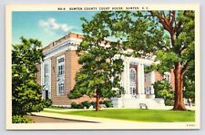 c1940s Sumter County Court House Street View Sumter South Carolina SC Postcard picture