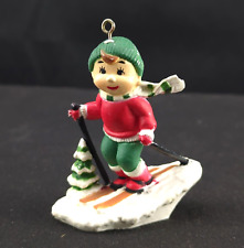 Vintage 1986 Novelty Christmas Toothpick Holder McCrory Skiing Ornament picture