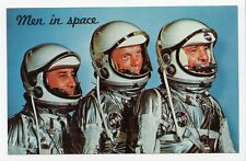 NASA Astronauts Grissom, Glen and Shepard Space Travel Unposted Chrome Postcard picture