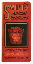 Antique 1910 Swift's Lowell Animal Fertilizer Pocket Notebook Unused Advertising picture