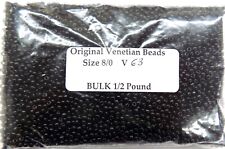 1/2# Pound Bulk 8/0 Midnight Blue Original Venetian Seed Beads African Trade V63 picture