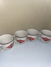 Lot of 4 Coca-Cola Coffee Mugs Retro Café Style Drinking Cups Gibson 2003 picture