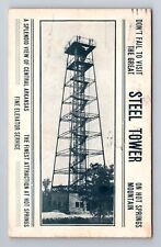 Hot Springs AR-Arkansas, Steel Tower, Antique, Vintage Souvenir Postcard picture