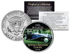 1931 BUGATTI *Expensive Auction Cars* JFK Half Dollar Coin ROYALE KELLNER COUPE picture