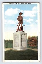 Postcard Massachusetts Concord MA Minute Man Statue 1930s Unposted White Border picture