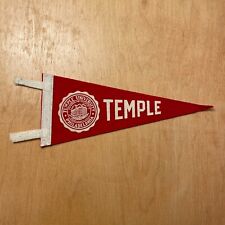 Vintage 1950s Temple University 4x9 Felt Pennant Flag picture